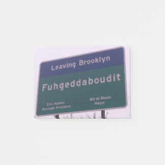 Leaving Brooklyn New York Fuhgeddaboudit Post-it Notes