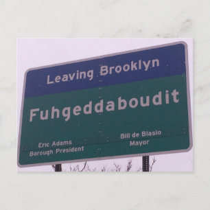 Leaving Brooklyn New York Fuhgeddaboudit Postcard