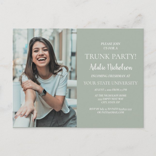 Leaving for College Trunk Party Photo Postcard (Front)