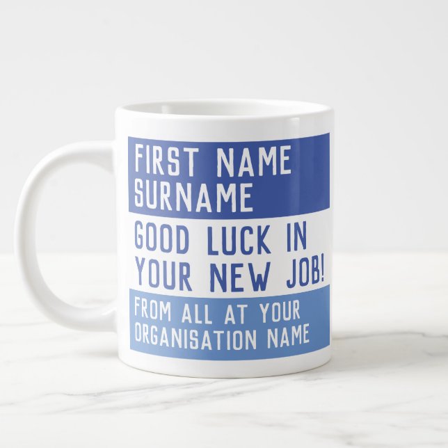 Leaving Gift - Good Luck in your New Job - Large Coffee Mug (Left)