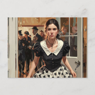 "Leaving the Party" Painting Postcard