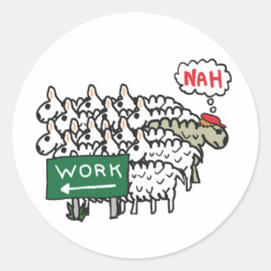 Leaving Work Classic Round Sticker