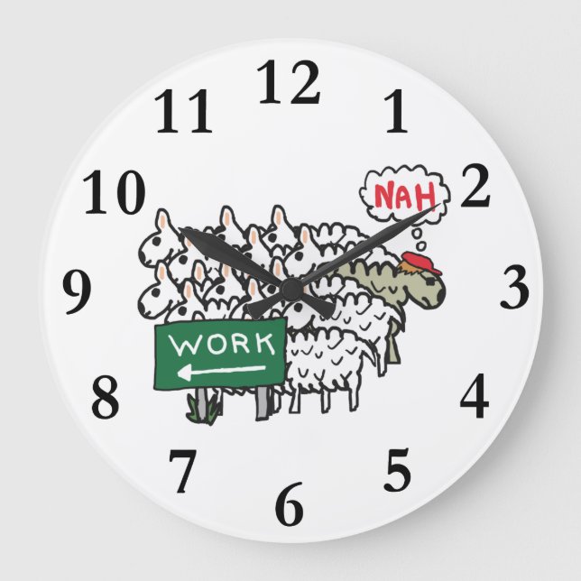 Leaving Work Large Clock (Front)