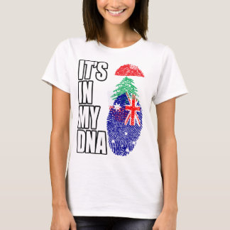 Lebanese And Australian Mix Heritage DNA Flag T-Shirt