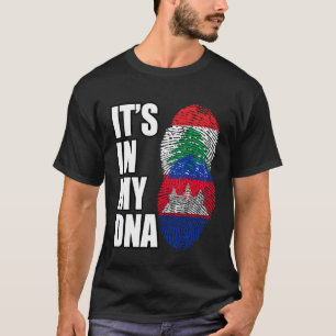Lebanese And Cambodian Mix DNA Heritage Flag T-Shirt