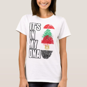 Lebanese And Egyptian Mix Heritage DNA Flag T-Shirt
