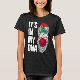 Lebanese And Japanese Mix Dna Heritage Flag T-Shirt