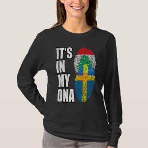 Lebanese And Swedish Mix Dna Heritage Flag T-Shirt