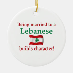 Lebanese Builds Character Ceramic Ornament