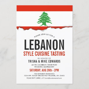 Lebanese Cuisine   Party Flag White Invite