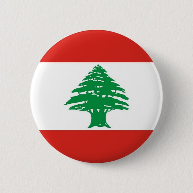 Lebanese Flag 2 Inch Round Button (Front)