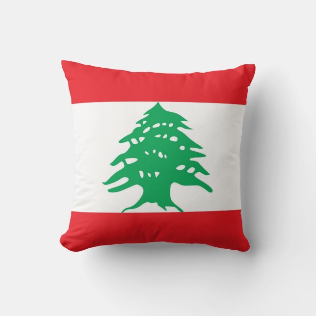 Lebanese Flag American MoJo Pillow (Front)