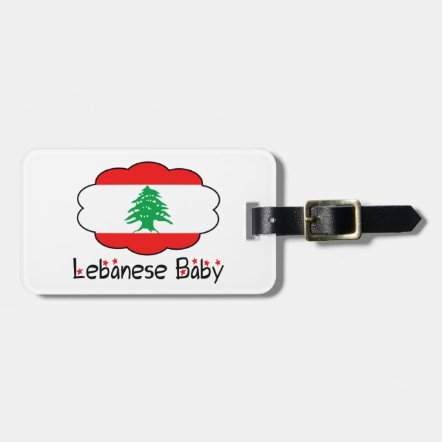 Lebanese Flag Baby Luggage Tag (Front Horizontal)