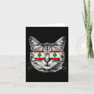 Lebanese Flag Cat Owner Souvenirs Products Kitten  Card