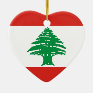 Lebanese Flag Ceramic Ornament