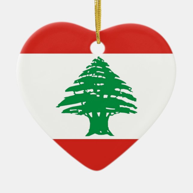 Lebanese Flag Ceramic Ornament (Front)