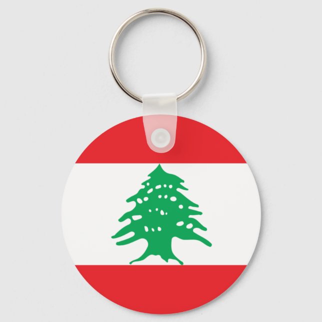 Lebanese Flag - Flag of Lebanon علم لبنان Keychain (Front)