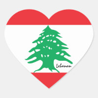 Lebanese flag & Heart, travel Lebanon/sports fans