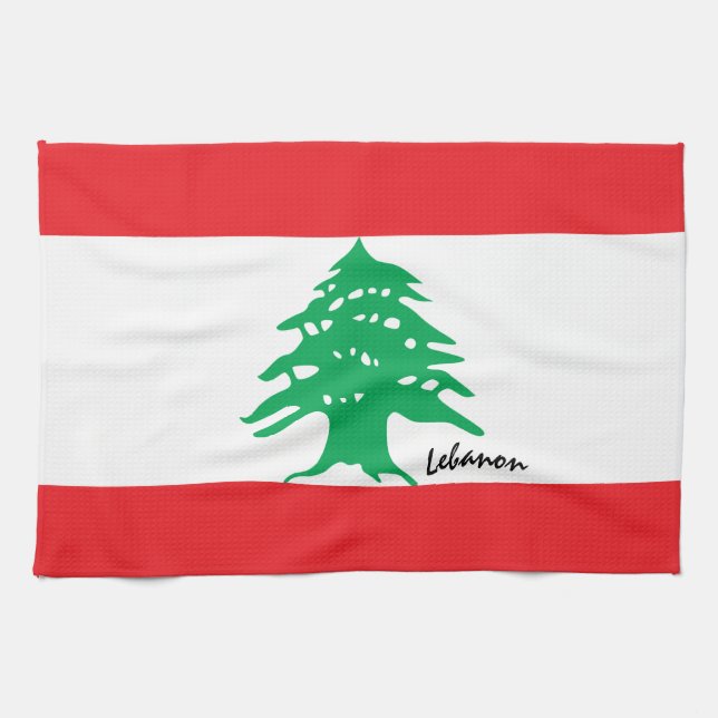 Lebanese flag & Lebanon  cooking, fashion /sports Kitchen Towel (Horizontal)