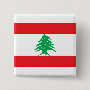 Lebanese Flag (Lebanon Flag) 2 Inch Square Button