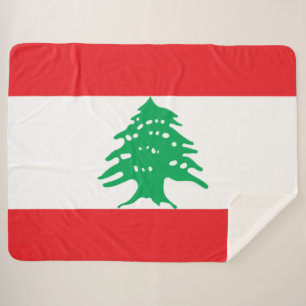 Lebanese Flag (Lebanon Flag) Sherpa Blanket
