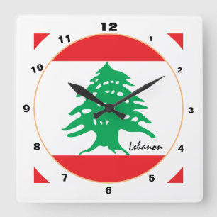 Lebanese Flag, Lebanon modern Home / design Square Wall Clock