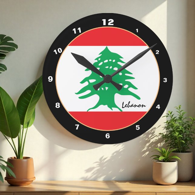 Lebanese Flag, Lebanon patriotic Home / design Round Clock (Creator Uploaded)