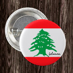 Lebanese flag & Middle East - fashion/sports fans 1 Inch Round Button<br><div class="desc">Buttons: Lebanon & Middle East - love my country and Lebanese flag</div>