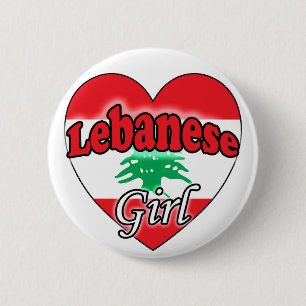 Lebanese Girl 2 Inch Round Button