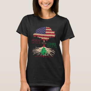 Lebanon and America USA Flag Roots Race Lebanese A T-Shirt