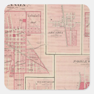 Lebanon, Boone Co with Arcadia, Zionsville Square Sticker
