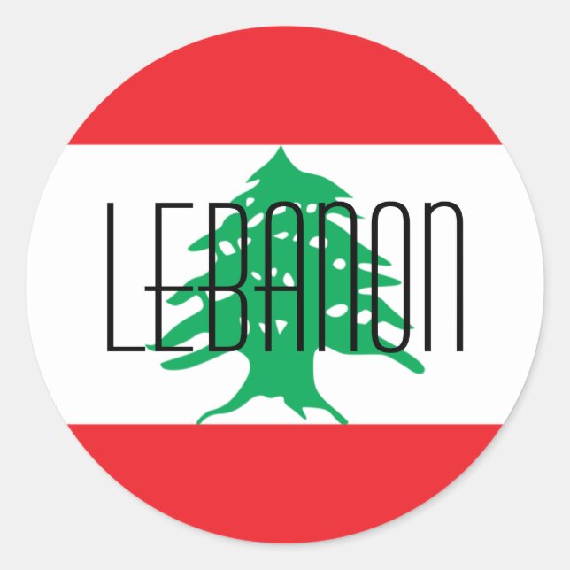 lebanon classic round sticker (Front)