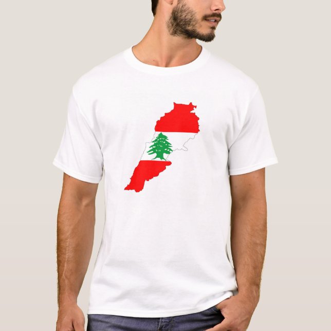 lebanon country flag map shape symbol T-Shirt (Front)