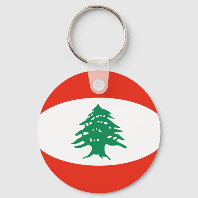 Lebanon Fisheye Flag Keychain (Front)