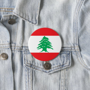 Lebanon flag 3 inch round button