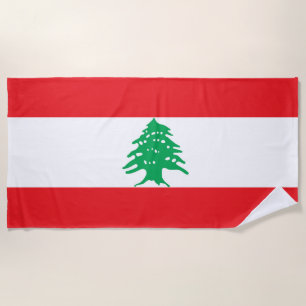 Lebanon flag beach towel