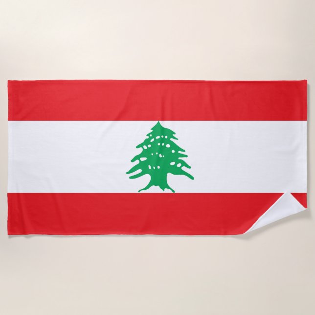 Lebanon flag beach towel (Front)