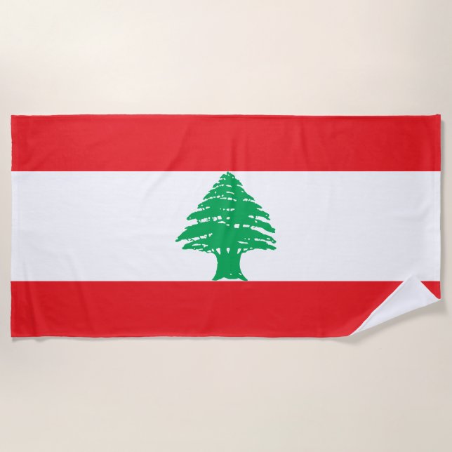 Lebanon Flag Beach Towel (Front)