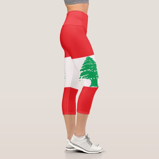 Lebanon Flag Capri Leggings (Right)