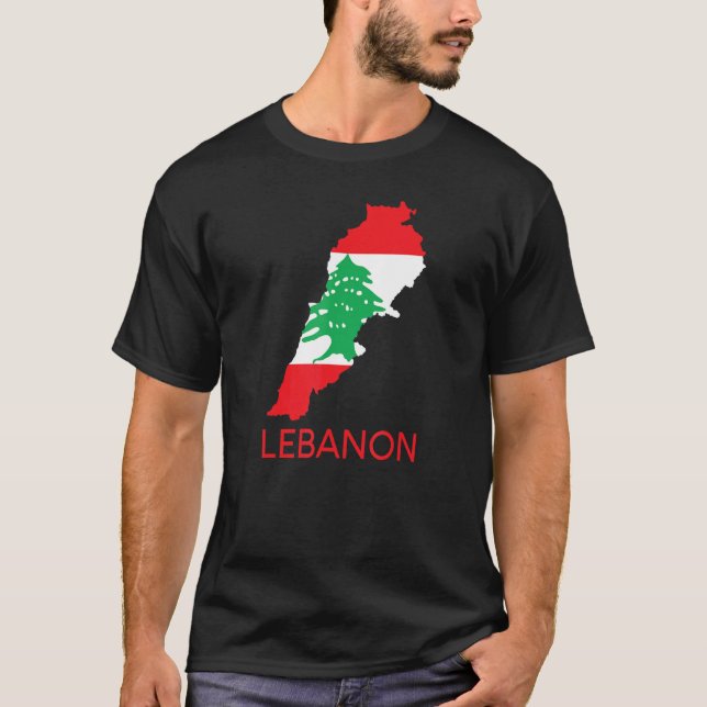 Lebanon Flag Cedar Tree Beirut Lebanese Arabic Ara T-Shirt (Front)