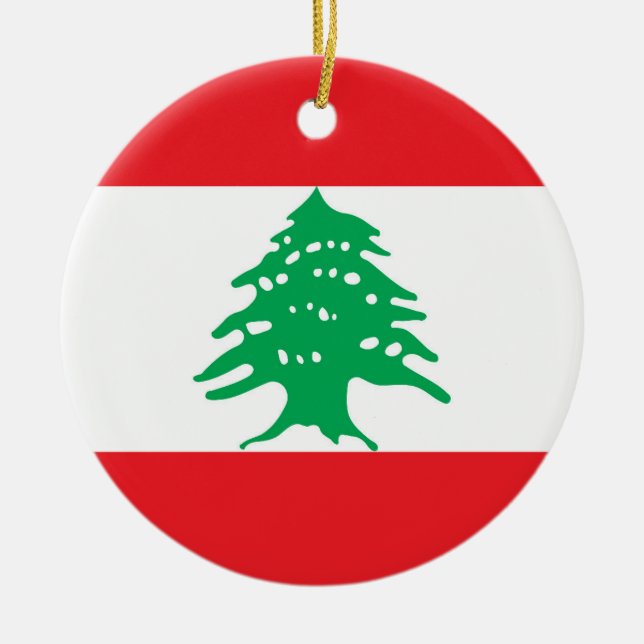 Lebanon flag ceramic ornament (Front)