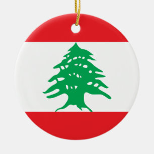 Lebanon Flag Ceramic Ornament