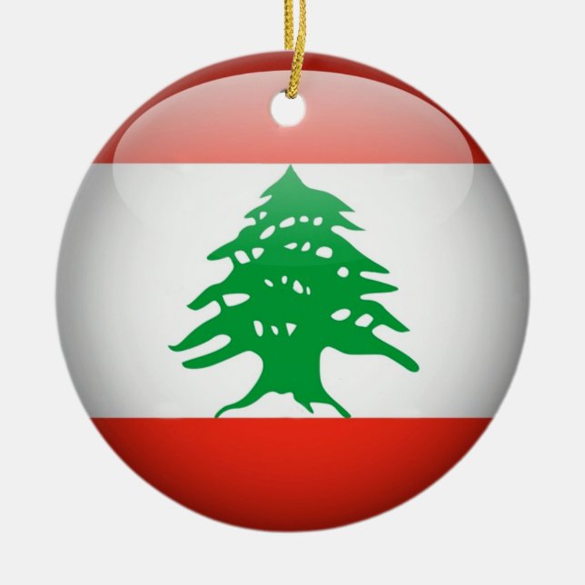 Lebanon Flag Circle Ornament (Front)