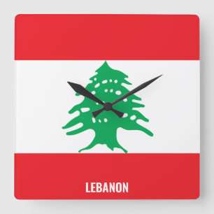 Lebanon Flag Dazzling Patriotic Square Wall Clock