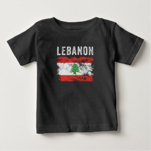 Lebanon Flag Distressed - Lebanese Flag Baby T-Shirt