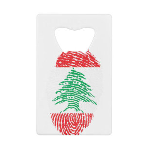 Lebanon Flag Fingerprint Country Pride Credit Card Bottle Opener