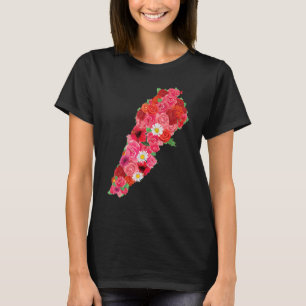 Lebanon Flag Flower Map Beirut Lobnan  Lebanese Le T-Shirt