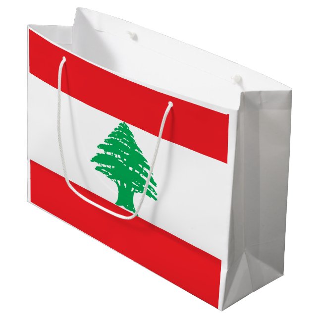 Lebanon Flag Large Gift Bag (Front Angled)