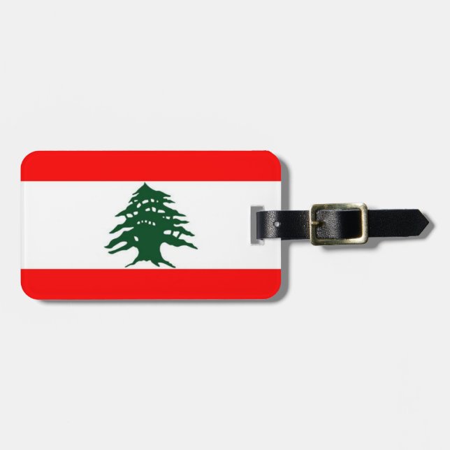 Lebanon Flag Luggage Tag (Front Horizontal)