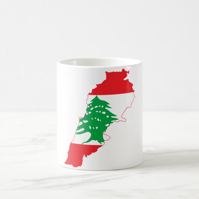 Lebanon Flag Map Coffee Mug (Center)